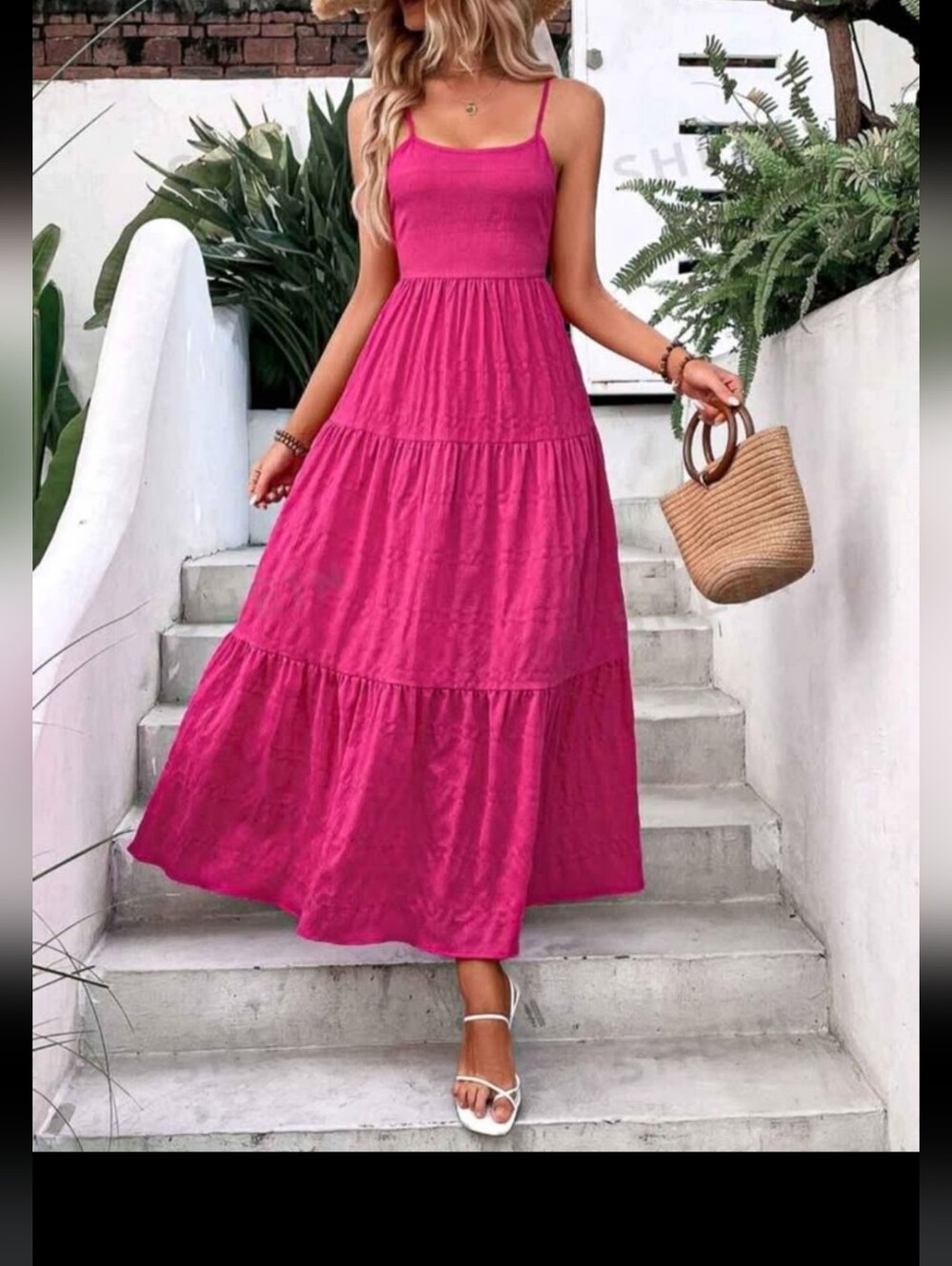 Ruffle Hem Tie Back Maxi Dress (6/M)